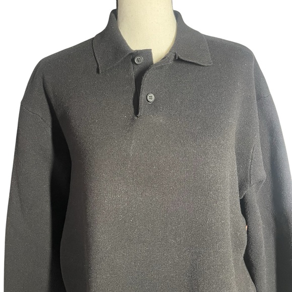 Zara Classic Black Long Sleeve Polo Sweater - Picture 4 of 4